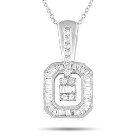 14K White Gold and 0.35ctw Diamond 16" Necklace