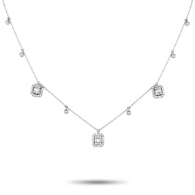 14K White Gold and 0.70ctw Diamond 16" Necklace