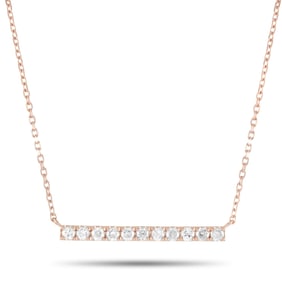 14K Rose Gold and 0.25ctw Diamond 15" Necklace