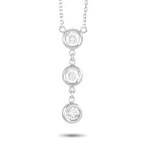 14K White Gold and 0.45ctw Diamond 15" Necklace