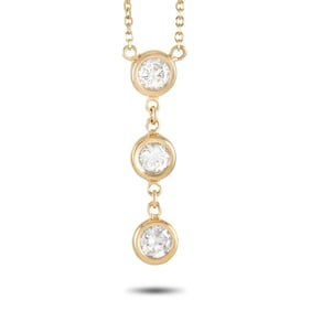 14K Yellow Gold and 0.45ctw Diamond 15" Necklace