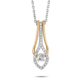 10K White/Yellow Gold and 0.25ctw Diamond Necklace