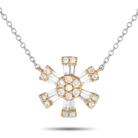 14K White/Yellow Gold and 0.25ctw Diamond Necklace