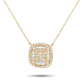 14K Yellow Gold and 0.50ctw Diamond 15.5" Necklace
