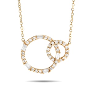 14K Yellow Gold and 0.25ctw Diamond 15" Necklace