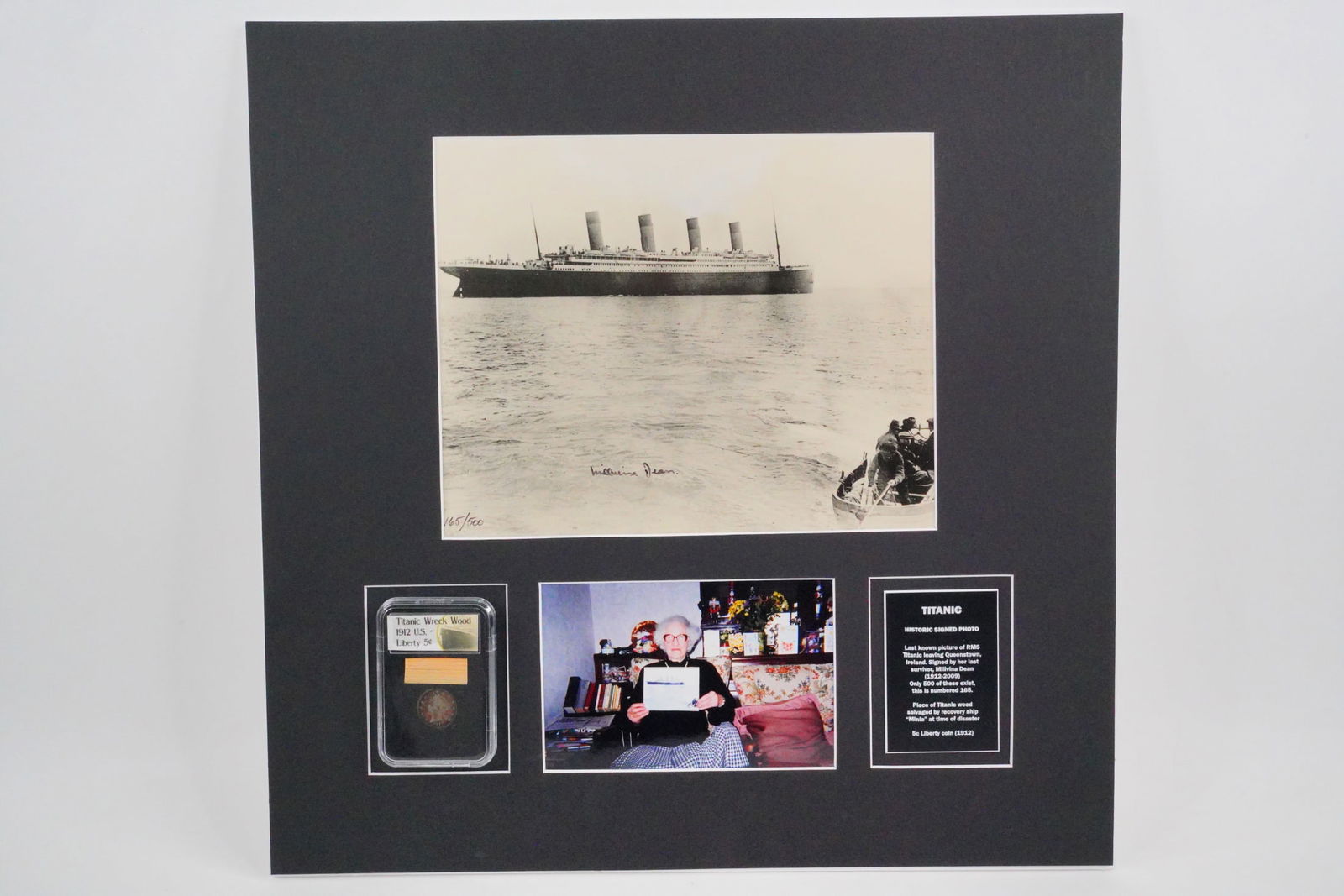 RMS Titanic Relics on Matted Display W/COA (1 of 9)