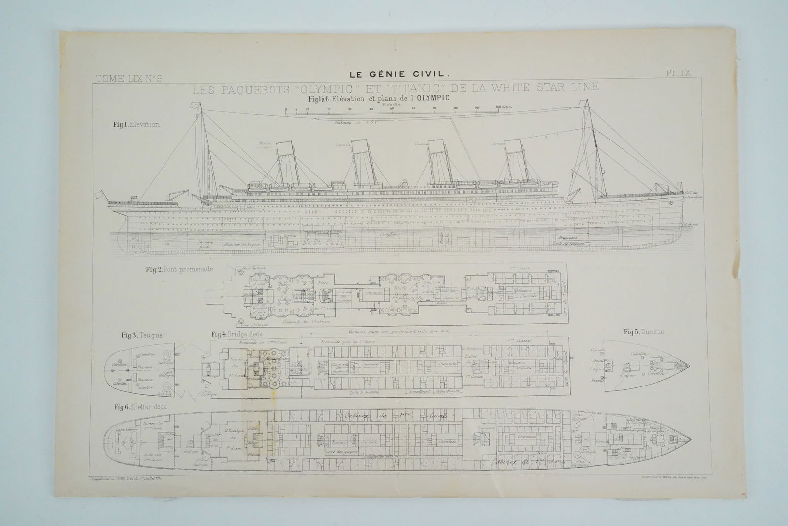 RMS Titanic and Olympic Rare Blueprint (1911) (1 of 5)