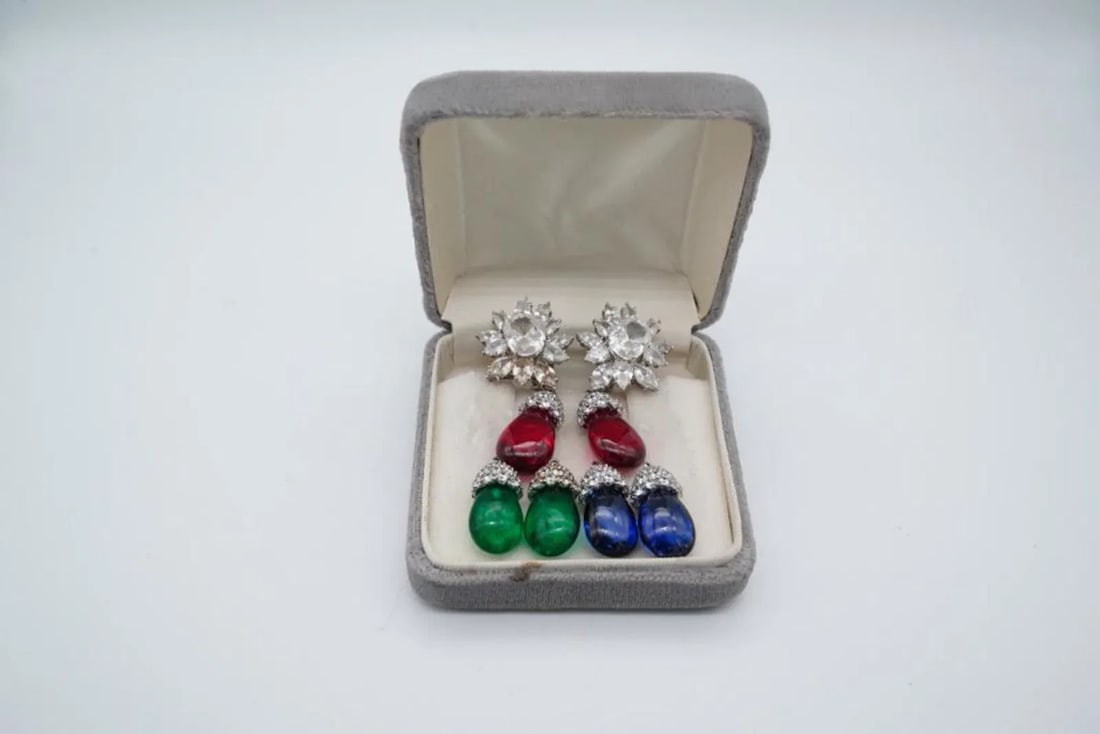 Arlene Dahl's Sterling Silver and Crystal Ear Clips (1 of 9)