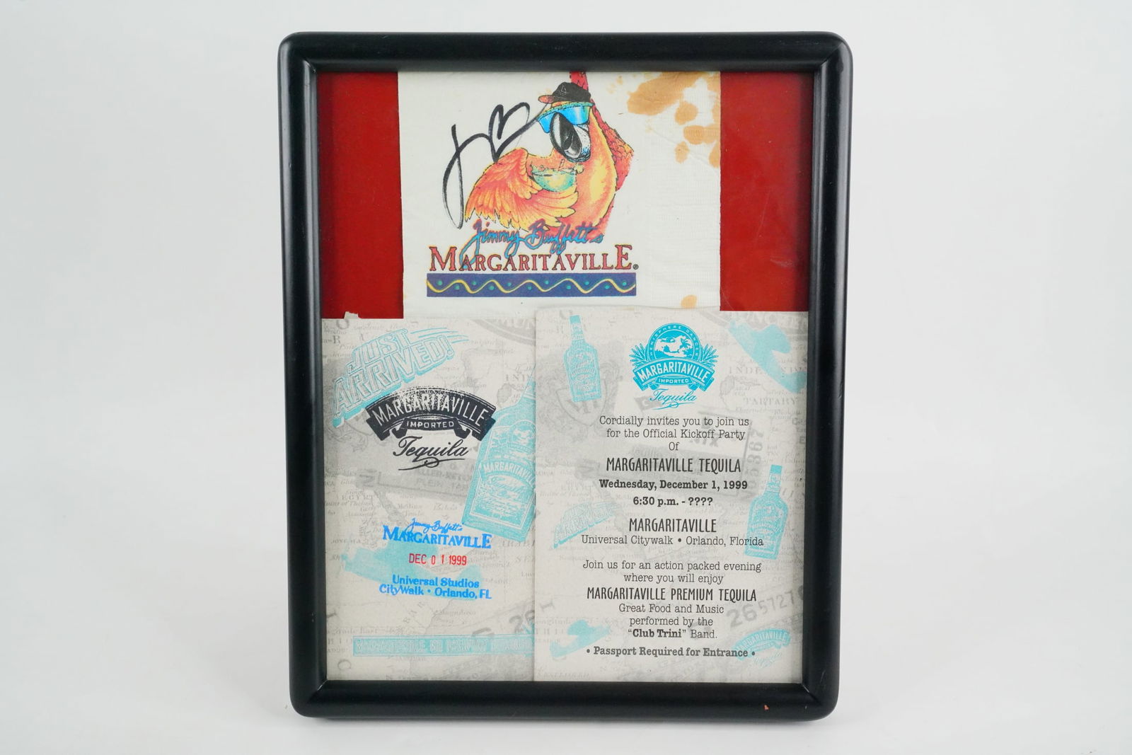 Jimmy Buffett Autographed Margaritaville Napkin (1 of 5)