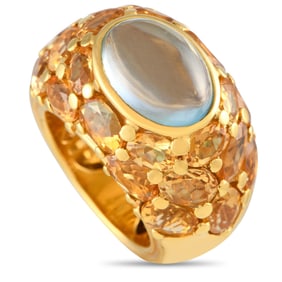 Mimi Milano 18K Yellow Gold, Citrine, and Topaz Ring