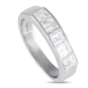 1.00ctw Step Cut Diamond and Platinum 5-Stone Ring
