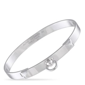 Hermes Collier de Chien 18K White Gold Bracelet