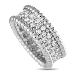 Van Cleef & Arpels 1.11ctw Diamond 18K Perlee Ring