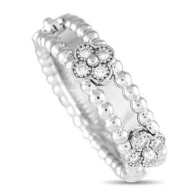 Van Cleef & Arpels 0.33ctw Diamond and 18K Perlee Ring