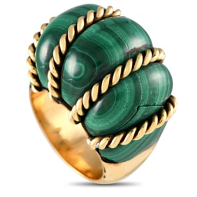 Seaman Schepps 18K Yellow Gold and Malachite Ring