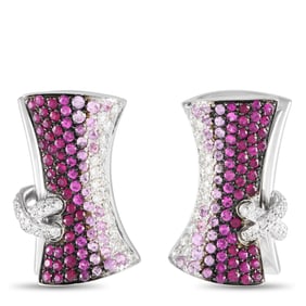 Stefan Hafner 0.95ctw Diamond and Sapphire 18K Earrings