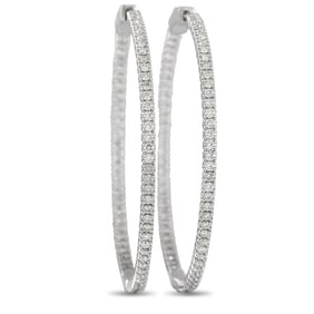 1.75ctw SI1-SI2/G-H Diamond and 14K Hoop Earrings