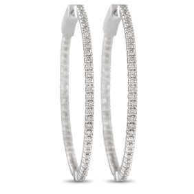 1.35ctw SI1-SI2/G-H Diamond and 14K Hoop Earrings