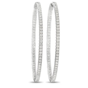 3.75ctw SI1-SI2/G-H Diamond and 14K Hoop Earrings