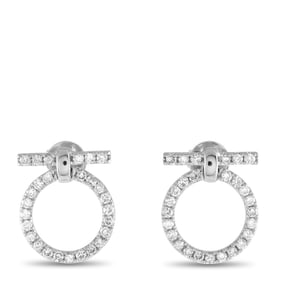18K Yellow Gold and 0.70ctw Diamond 0.60" Earrings