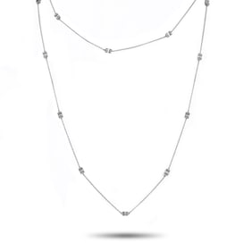 14K White Gold and 0.80ctw Diamond 36" Necklace