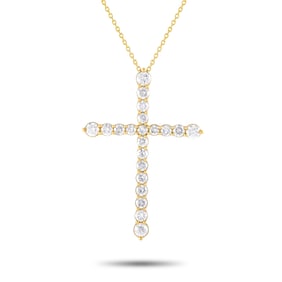 2.50ctw SI1-SI2/H-J Diamond and 14K Cross Necklace