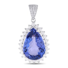 20.25ct Tanzanite, 2.35ctw Diamond and 18K Pendant