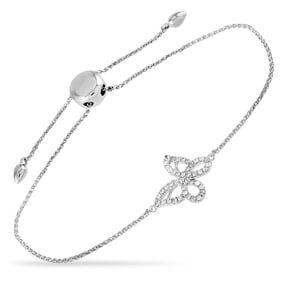 14K White Gold and 0.30ctw Diamond Butterfly Bracelet