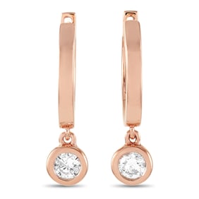 14K Rose Gold and 0.25ctw Diamond Earrings