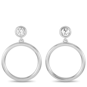 14K White Gold and 0.30ctw Diamond 0.75" Earrings