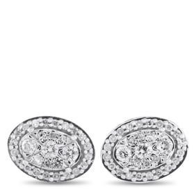10K White Gold and 0.25ctw Diamond Earrings