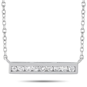 14K White Gold and 0.10ctw Diamond 15" Necklace