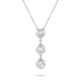 14K White Gold and 0.25ctw Diamond 15" Necklace