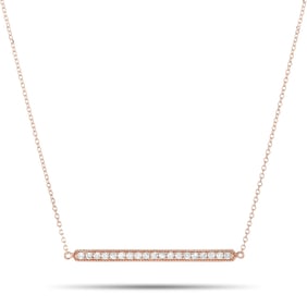 14K Rose Gold and 0.25ctw Diamond 15" Necklace