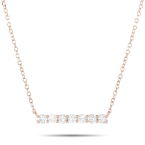 14K Rose Gold and 0.25ctw Diamond 15" Necklace