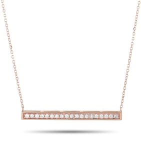 14K Rose Gold and 0.25ctw Diamond 15" Necklace