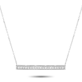 14K White Gold and 0.25ctw Diamond 15" Necklace