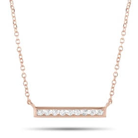 14K Rose Gold and 0.10ctw Diamond 15" Necklace
