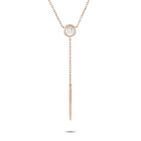 14K Rose Gold and 0.25ct Diamond 15" Necklace
