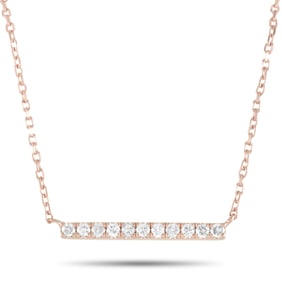 14K Rose Gold and 0.10ctw Diamond 15" Necklace