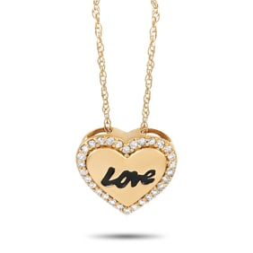 14K and 0.10ctw Diamond Love Heart Necklace