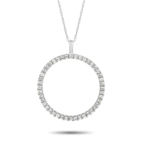 14K White Gold and 0.30ctw Diamond 17.5" Necklace