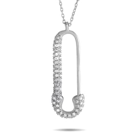14K White Gold and 0.15ctw Diamond 18" Necklace