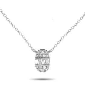 14K White Gold and 0.15ctw Diamond 16" Necklace