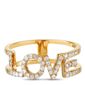 14K Yellow Gold and 0.35ctw Diamond Love Ring