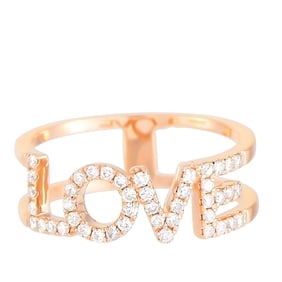 14K Rose Gold and 0.35ctw Diamond Love Ring