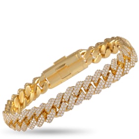9.00ctw Diamond and 14K 8.5" Cuban Link Bracelet