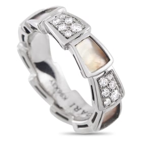 Bvlgari Serpenti Viper 0.41ctw Diamond, 18K, MOP Ring