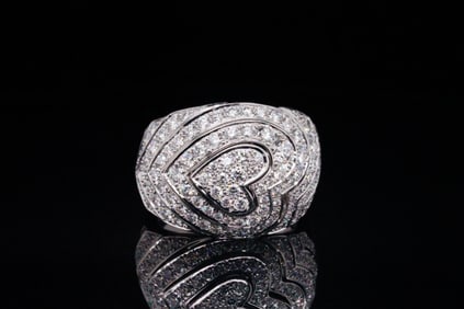 Cartier 2.00ctw VS1/F-G Diamond and 18K Heart Dome Ring