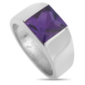 Cartier Tank 18K White Gold and Amethyst Ring
